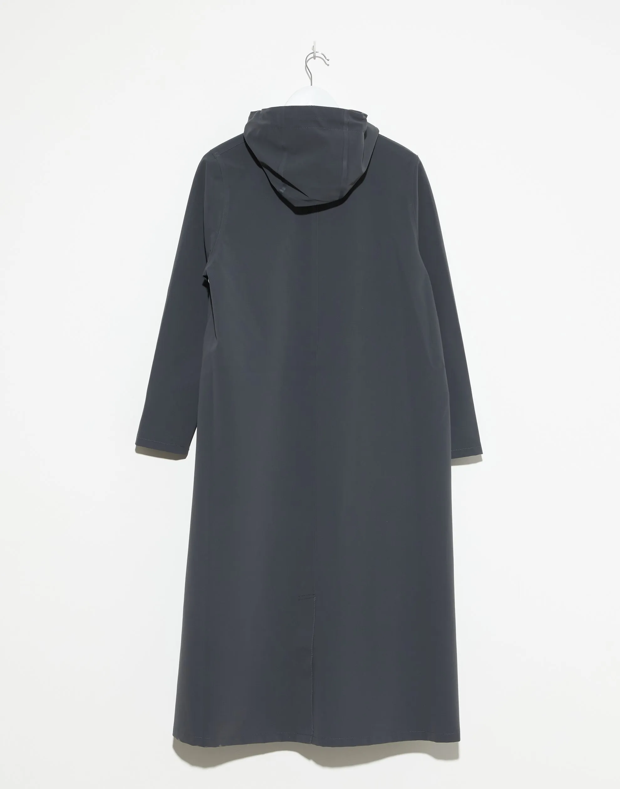 Matte Charcoal Long Moseback Raincoat