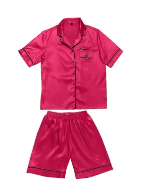 Meredith Marks Short Pink Pajama with Black Piping