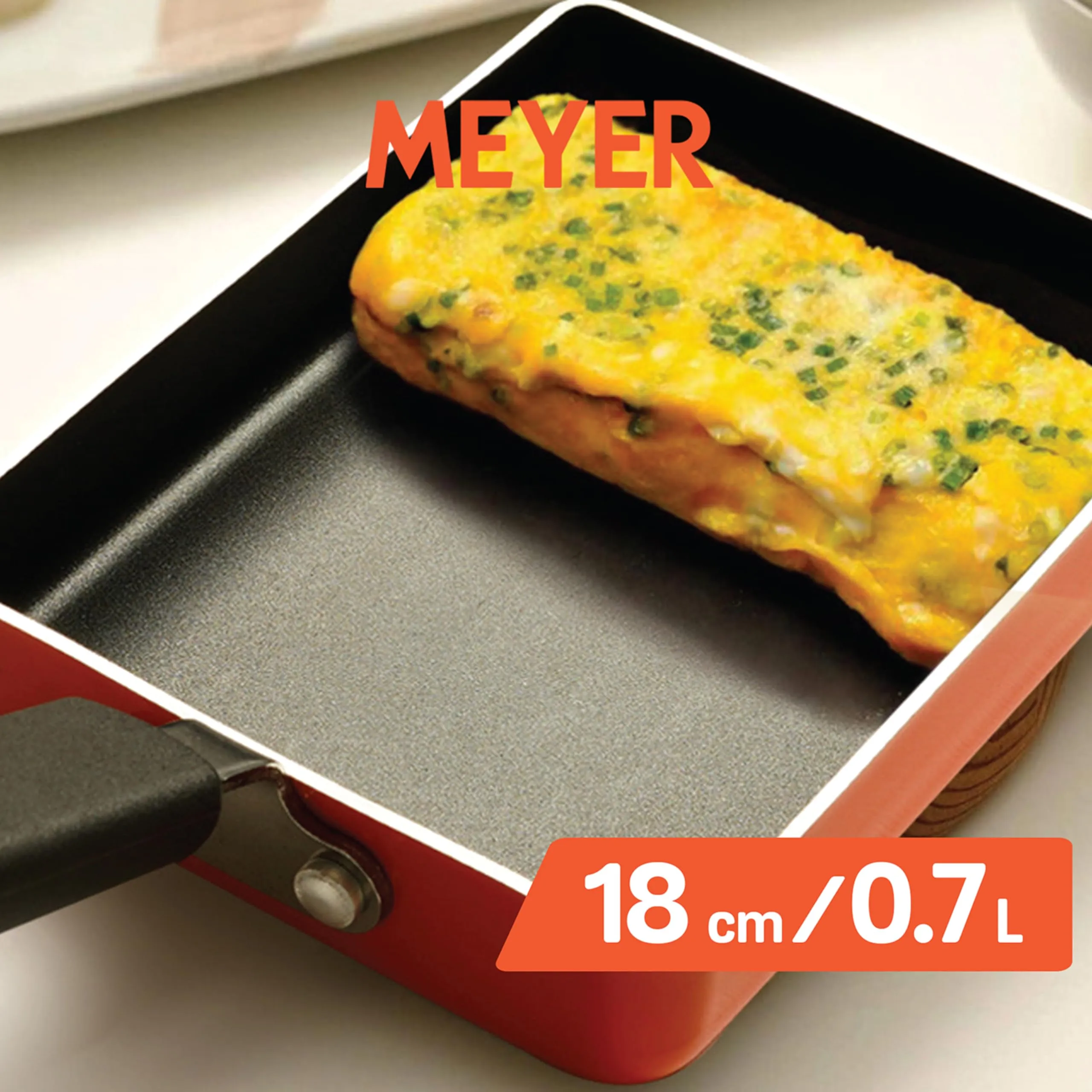 Meyer 18cm Non-Stick Tamagoyaki & Omelette Pan - Versatile Small Frying Pan for Eggs & More