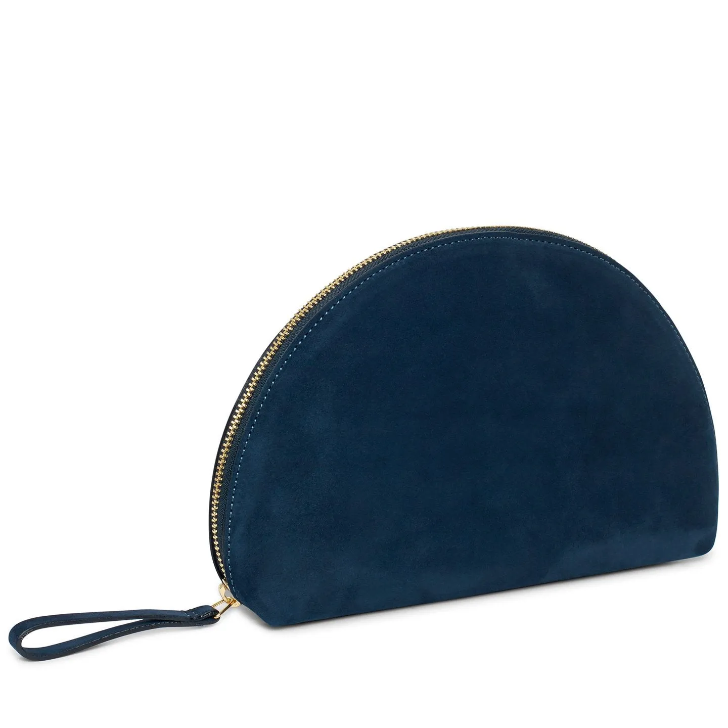 Moon Clutch Mini Suede Wristlet, Blue