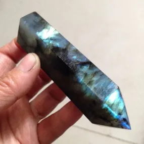 Natural Labradorite Quartz Wand