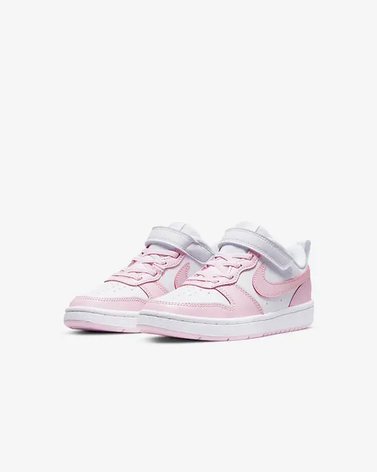 Nike Court Borough Low 2 DQ0473 100 white pink girls' sneakers shoe