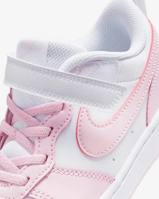 Nike Court Borough Low 2 DQ0473 100 white pink girls' sneakers shoe