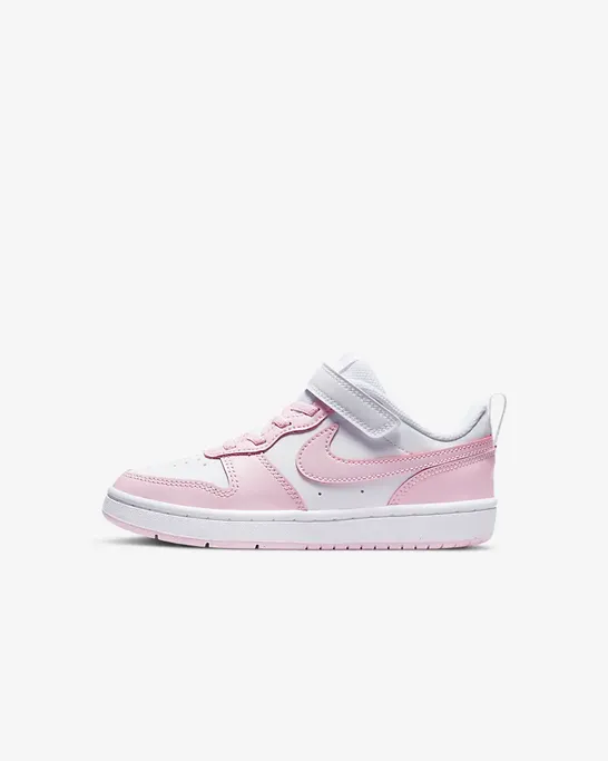 Nike Court Borough Low 2 DQ0473 100 white pink girls' sneakers shoe