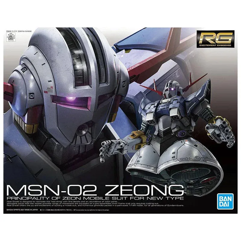 Original Bandai RG 1/144 MSN-02 ZEONG Gundam Anime Action Figure Assembled