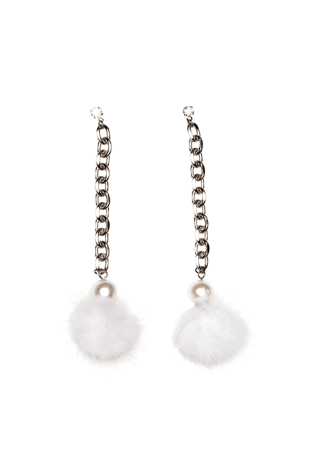 PEARL POM EARRINGS