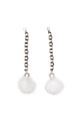 PEARL POM EARRINGS