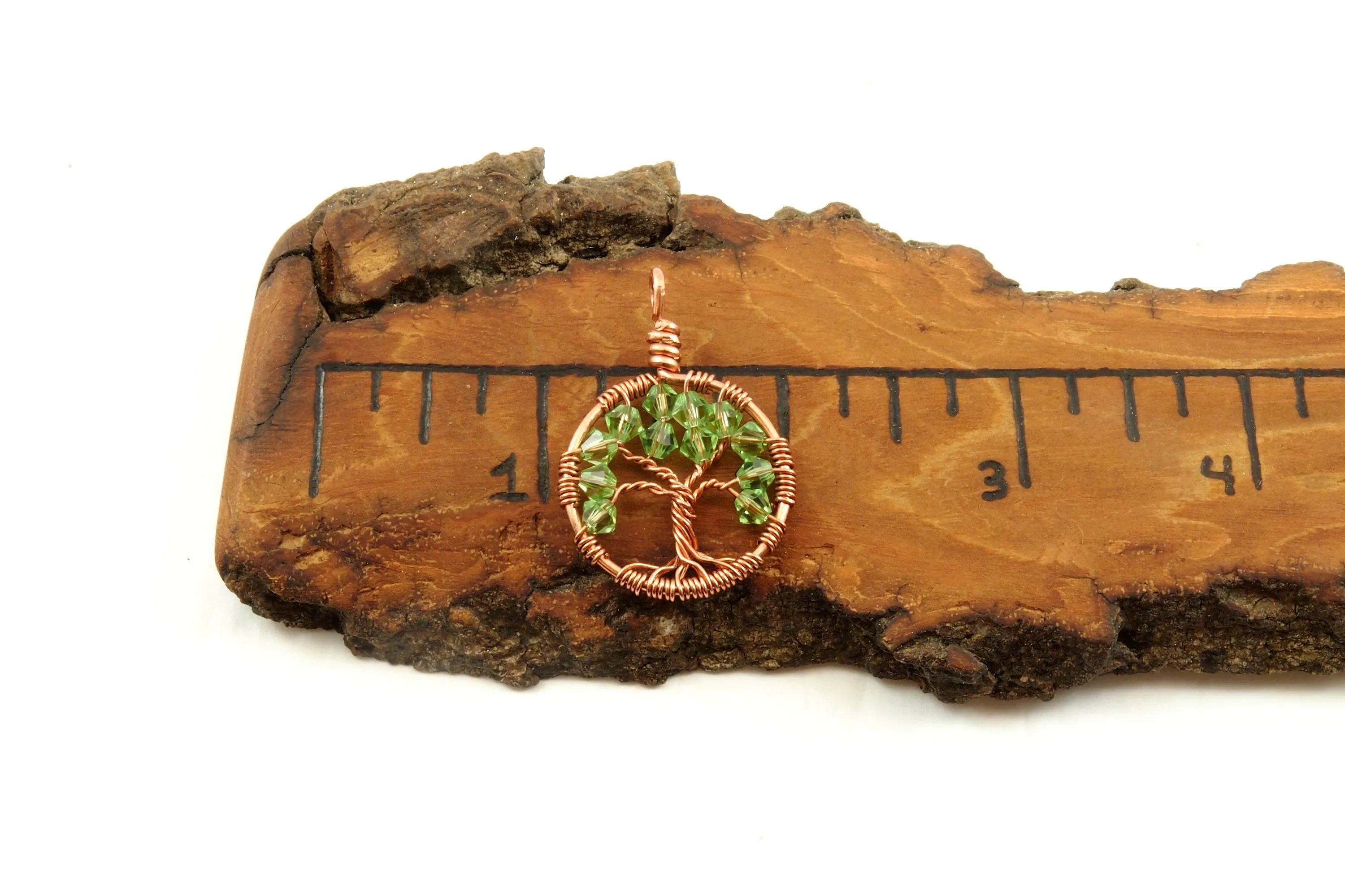 Peridot Crystal Tree of Life Pendant ~ August Birthstone