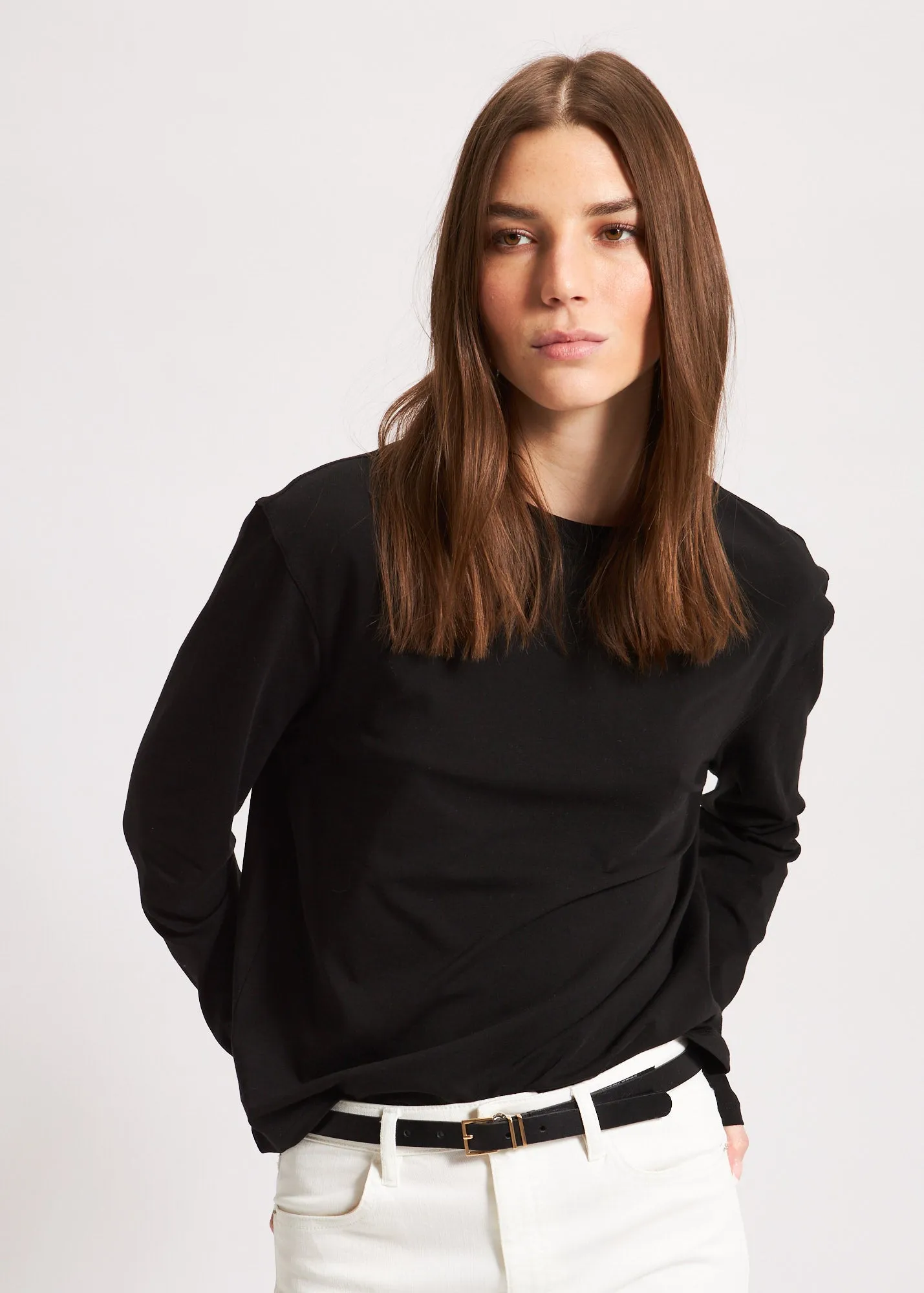 PIMA COTTON STRETCH BOYFRIEND LONG SLEEVE