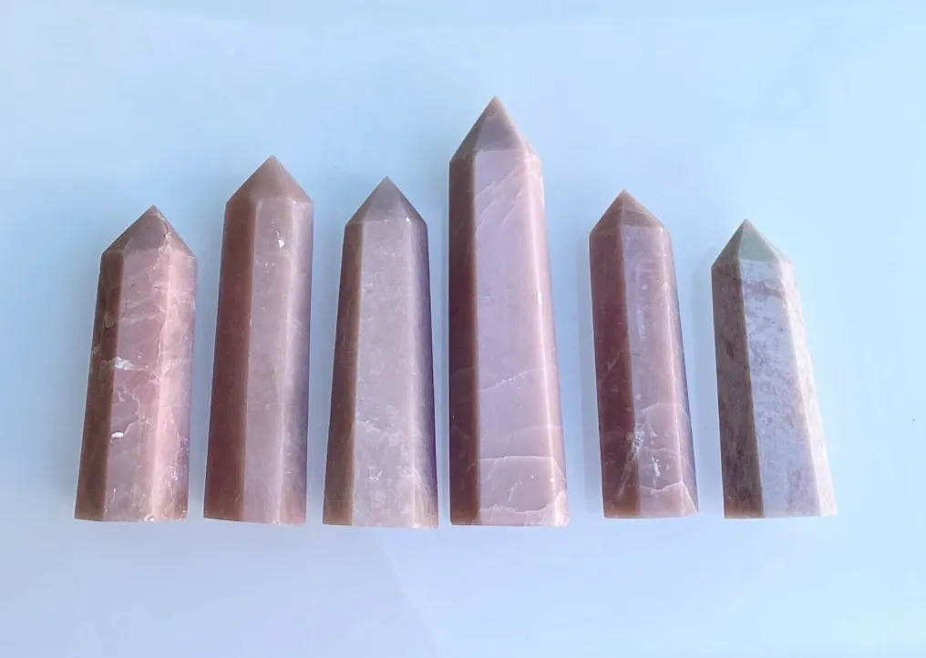 Pink Opal Obelisk Tower Point Crystal Gemstone