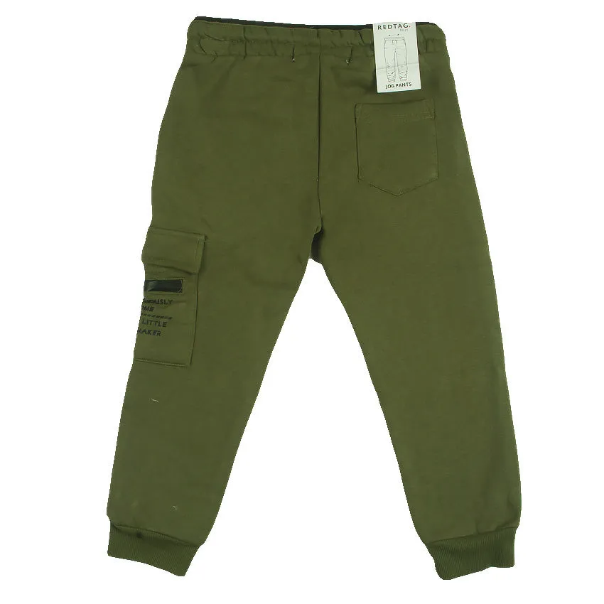 REDTAG Boy's Dark Green Active Pants