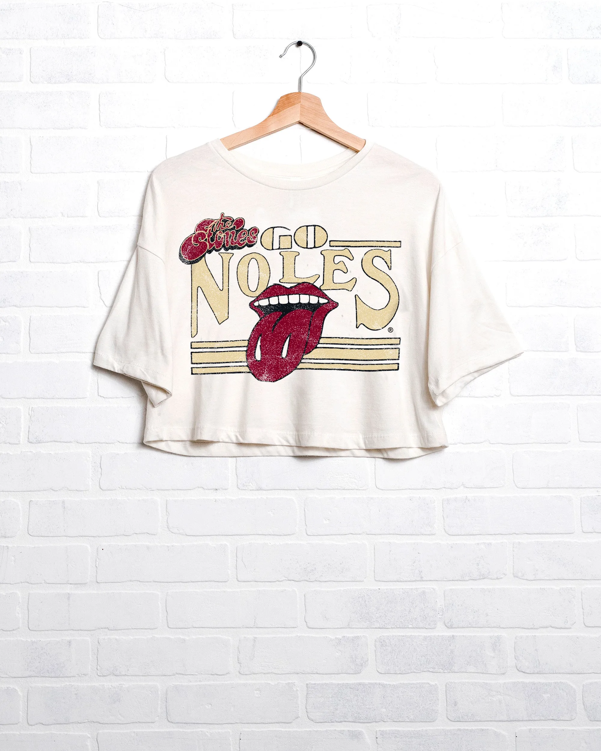 Rolling Stones FSU Seminoles Stoned White Cropped Tee