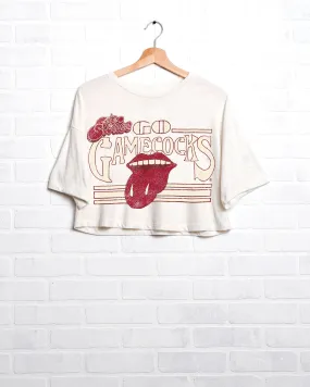 Rolling Stones Gamecocks Stoned White Cropped Tee