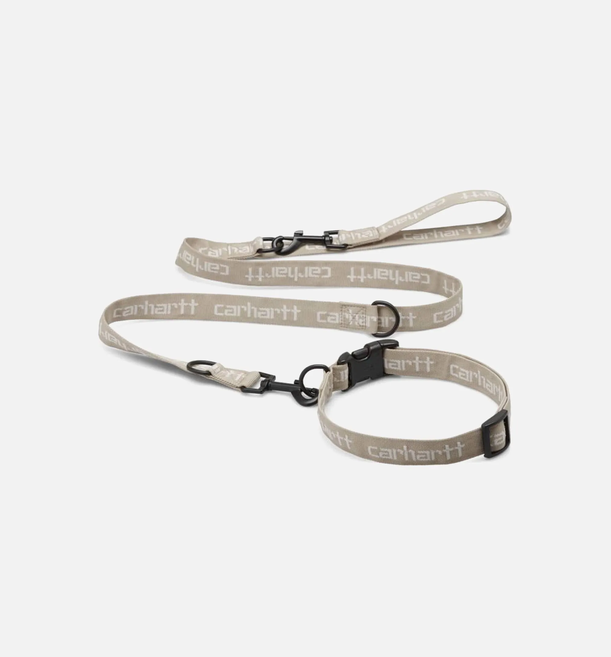 Script Dog Leash & Collar - Beige