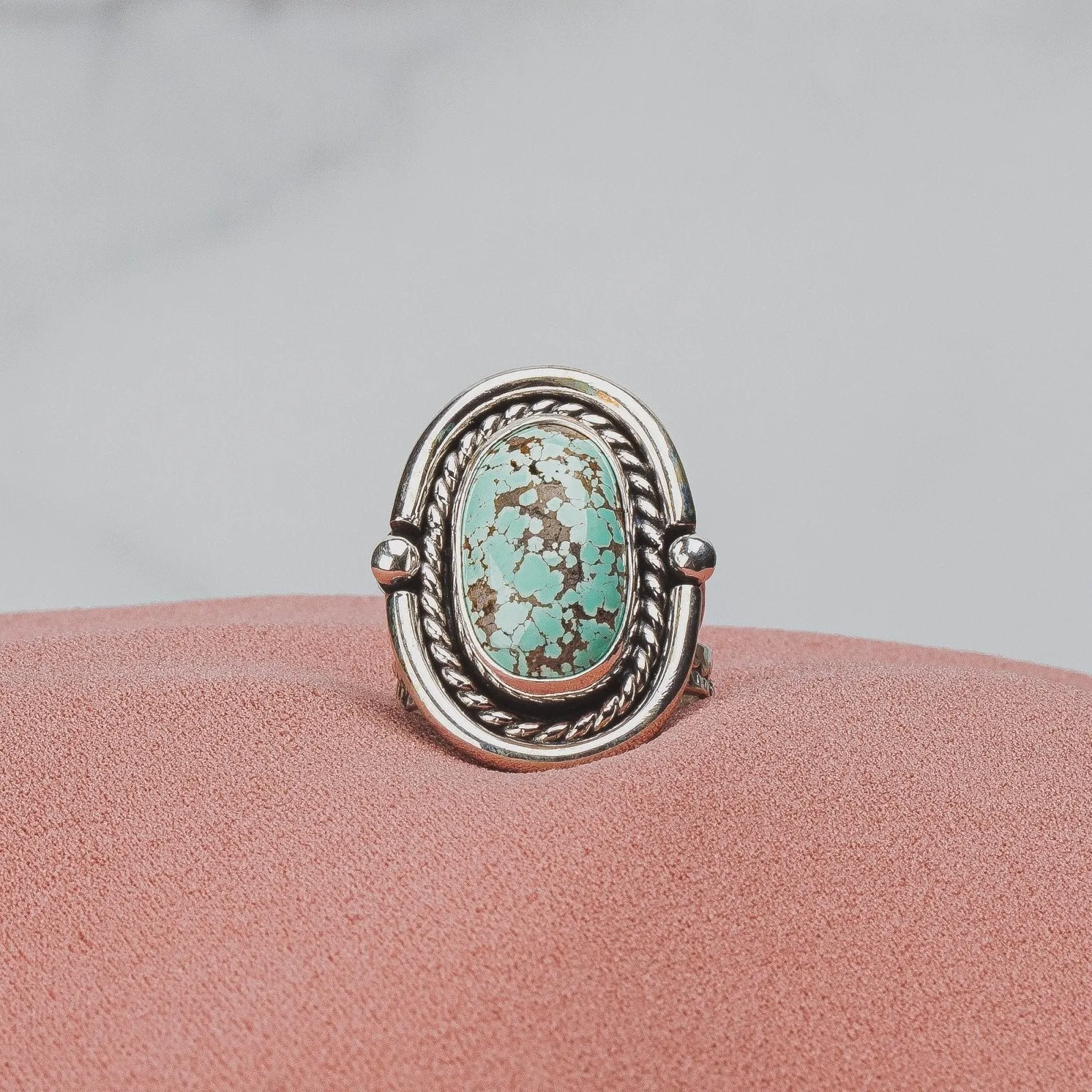 Size 7.5 Carico Lake Turquoise Gemstone Ring