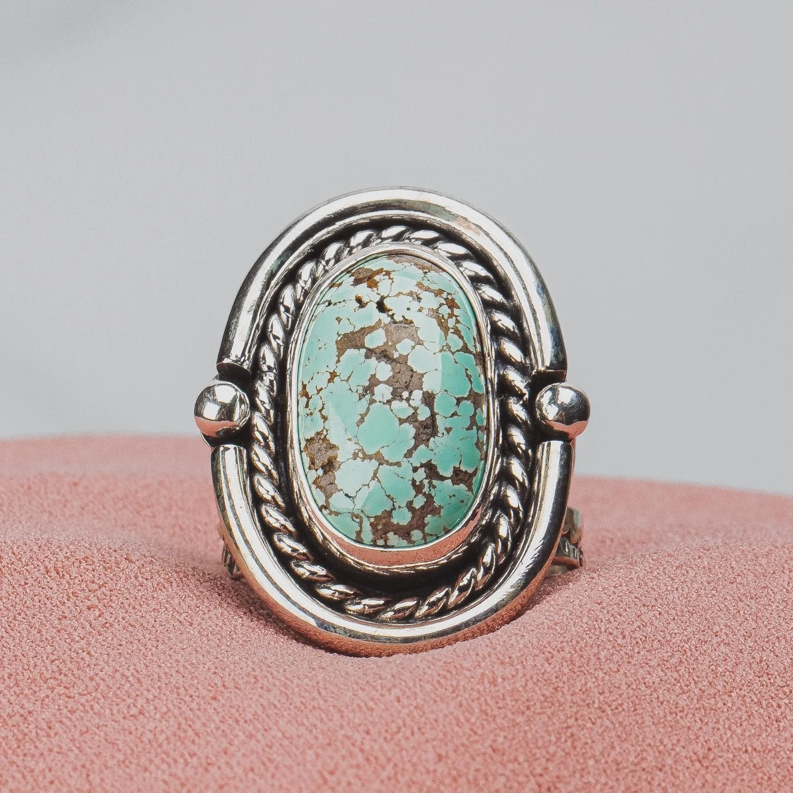 Size 7.5 Carico Lake Turquoise Gemstone Ring