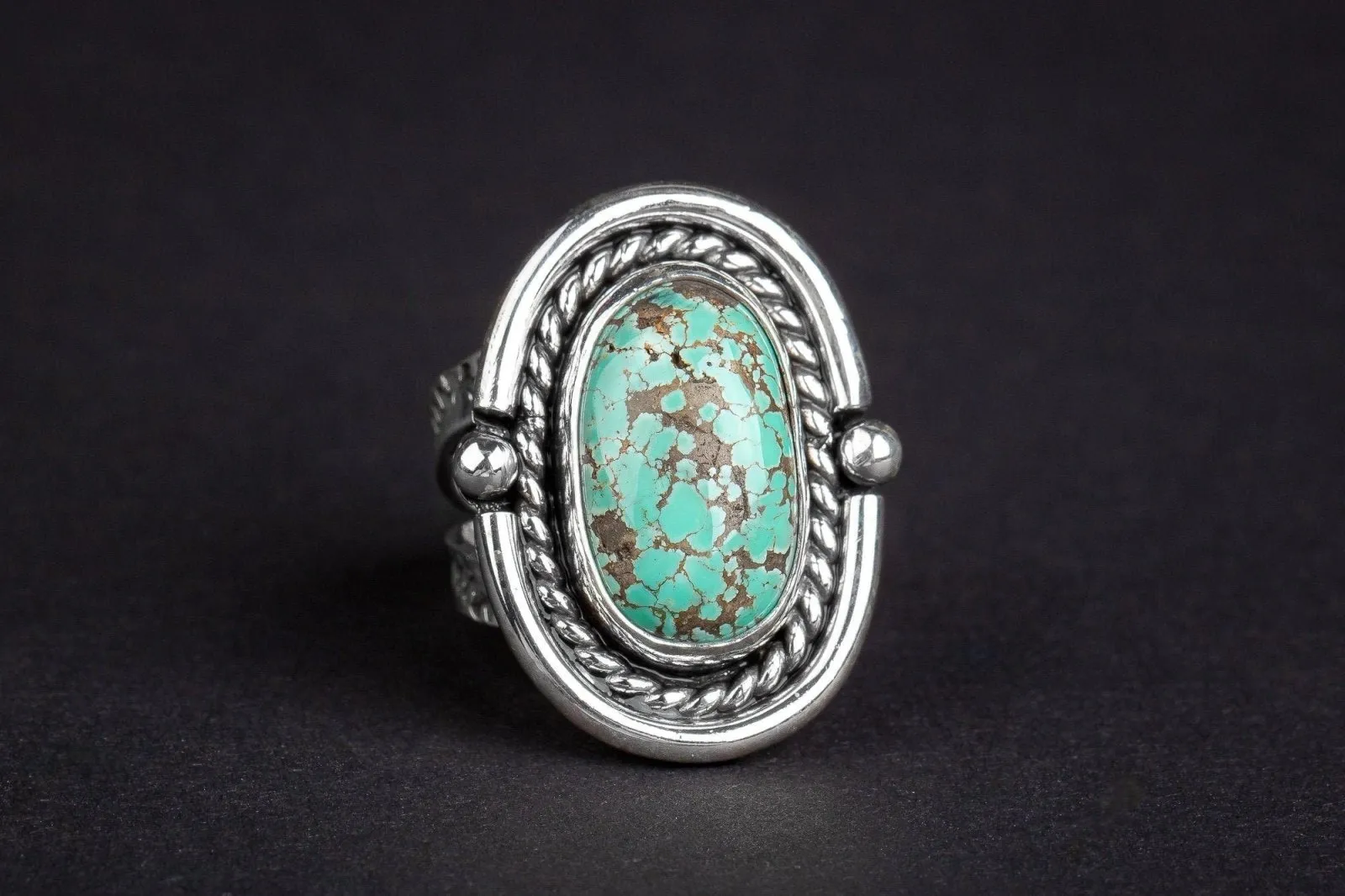 Size 7.5 Carico Lake Turquoise Gemstone Ring