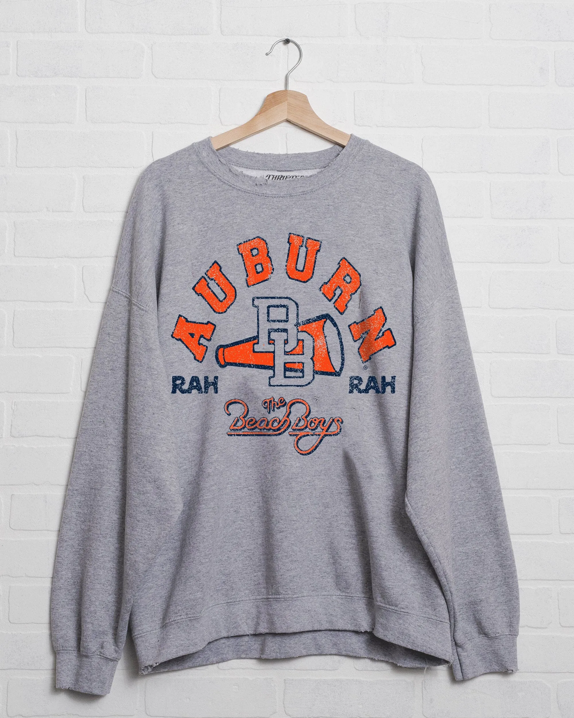 The Beach Boys Auburn Tigers Cheer Arch Gray Thrifted Sweatshirt