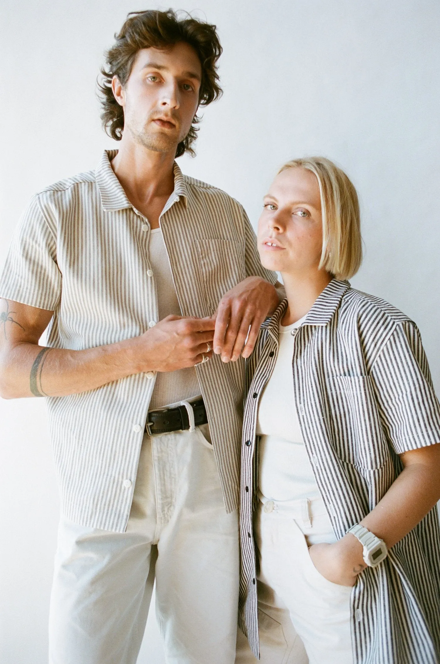 The Saturday Project - Leisure Shirt - Natural Stripe