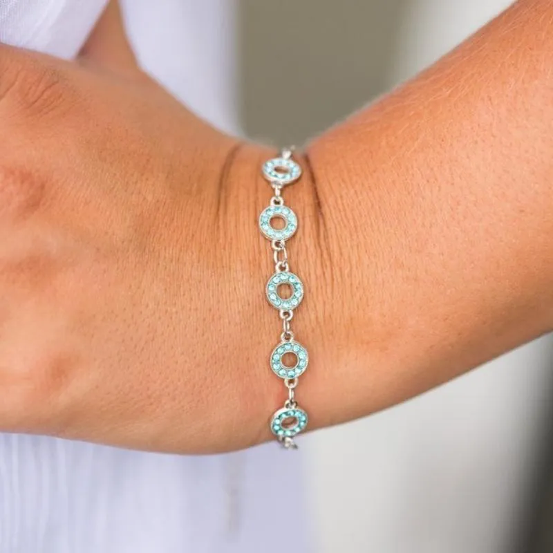 This Time Around Blue Rhinestone Bracelet