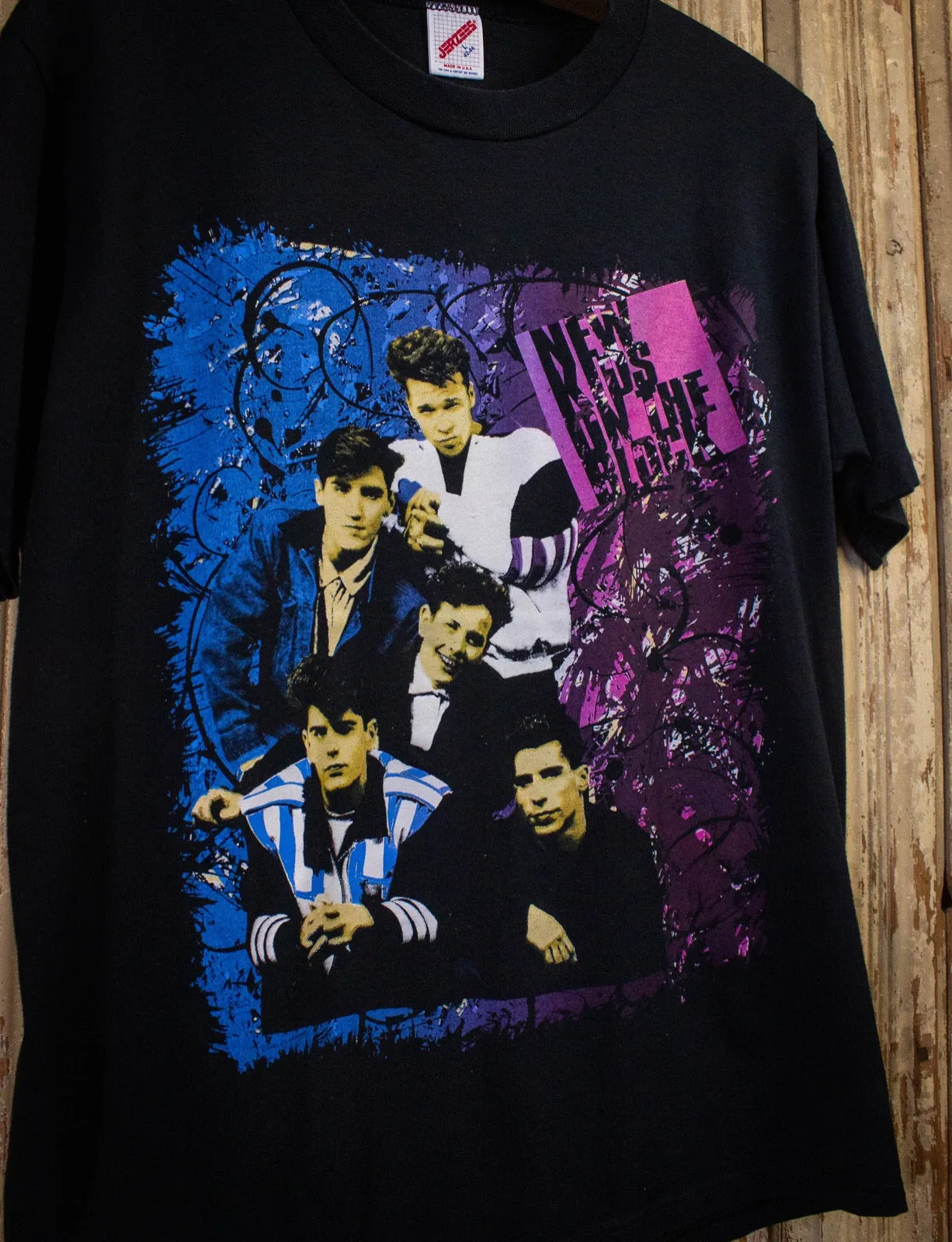 Vintage New Kids On The Block Concert T Shirt 1990 Black Medium