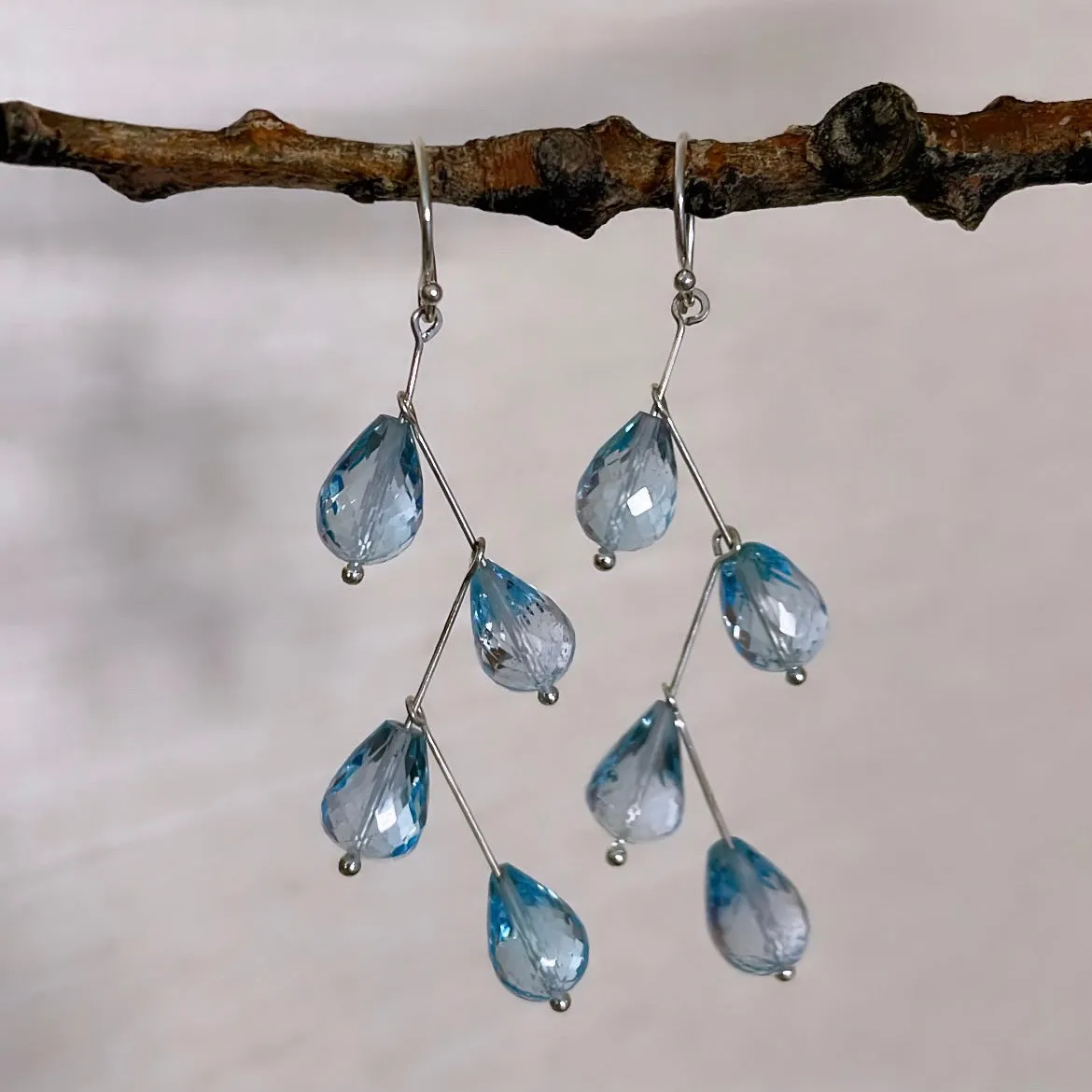 Waterfall blue topaz earrings