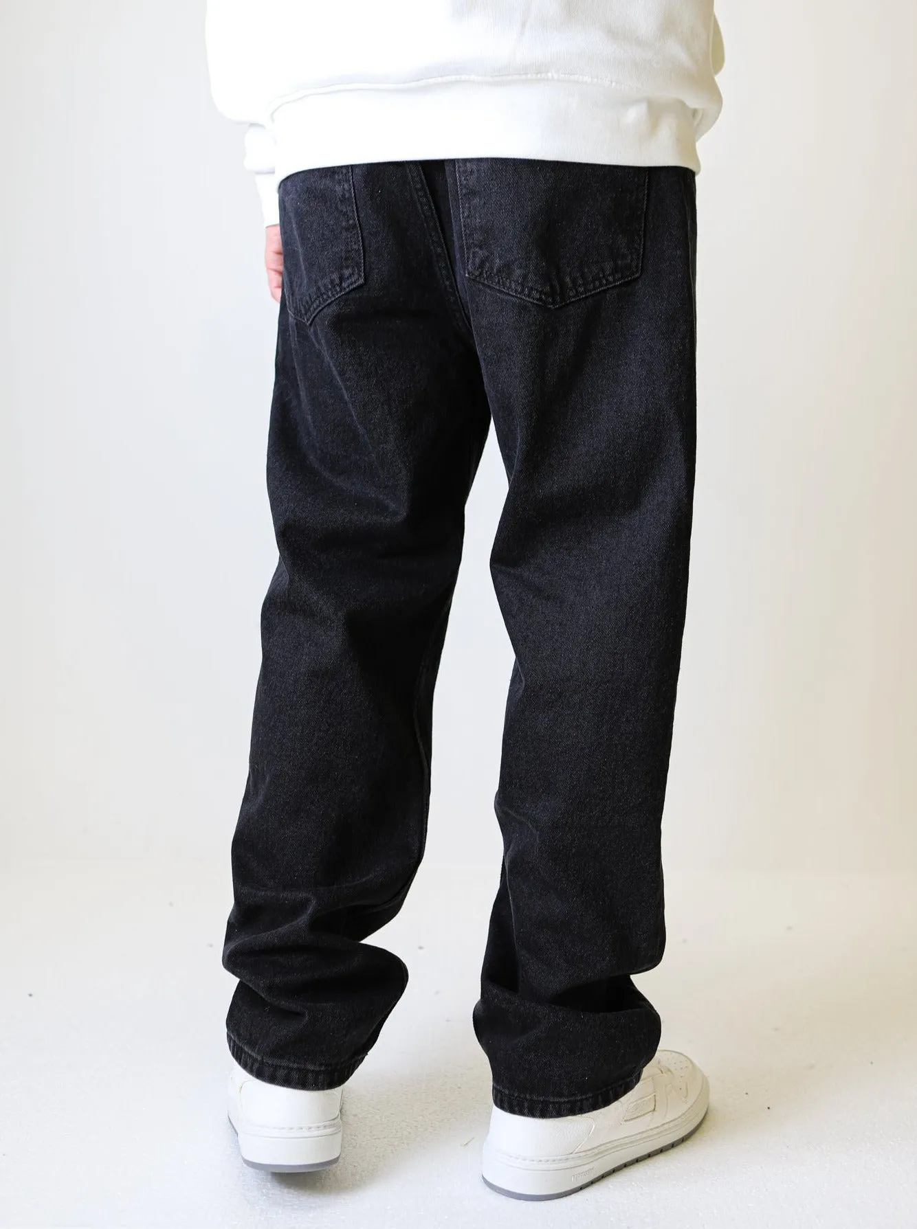 Wide Fit Logo Signature Black Denim - UF3994