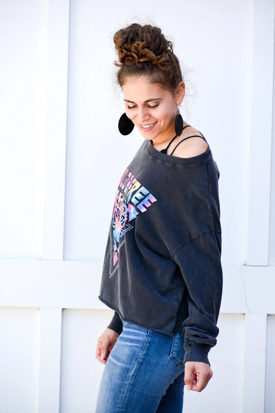 Wild and Free Multi Color Graphic Sweatshirt