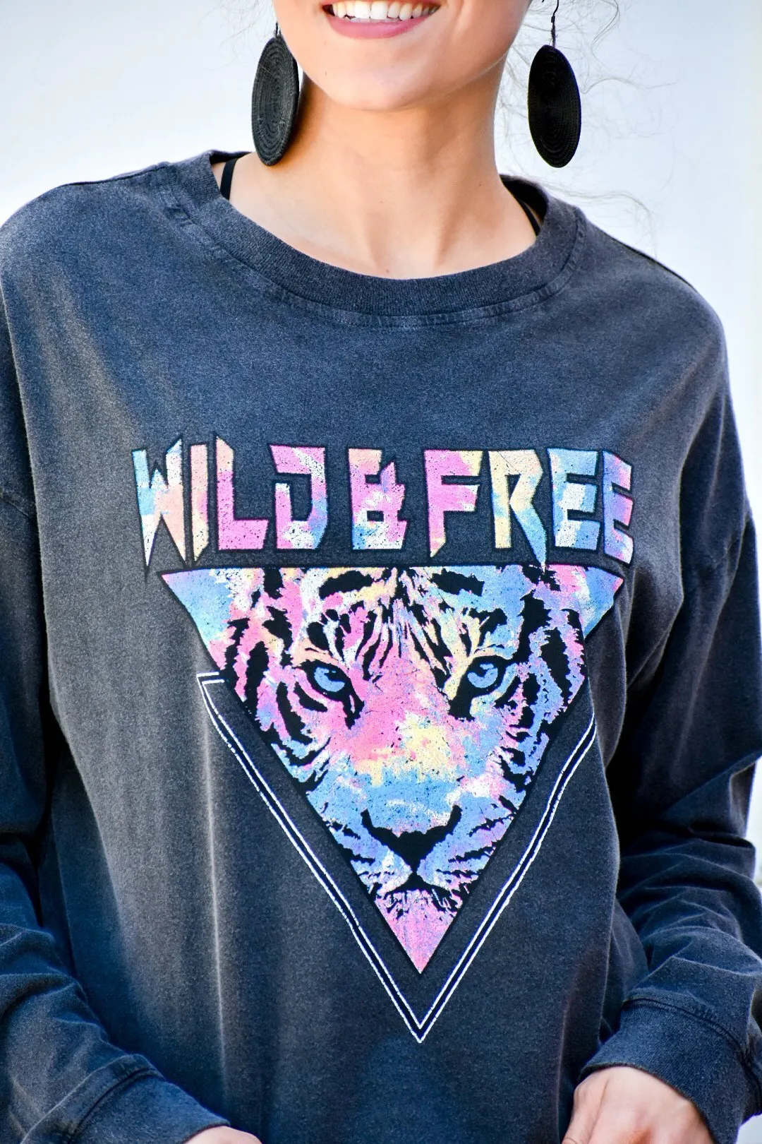 Wild and Free Multi Color Graphic Sweatshirt